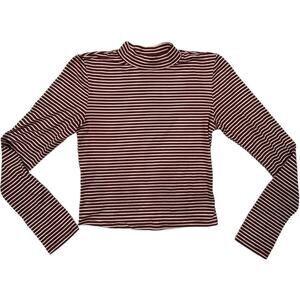 Active USA Maroon & White Striped Turtle Neck - Size Small